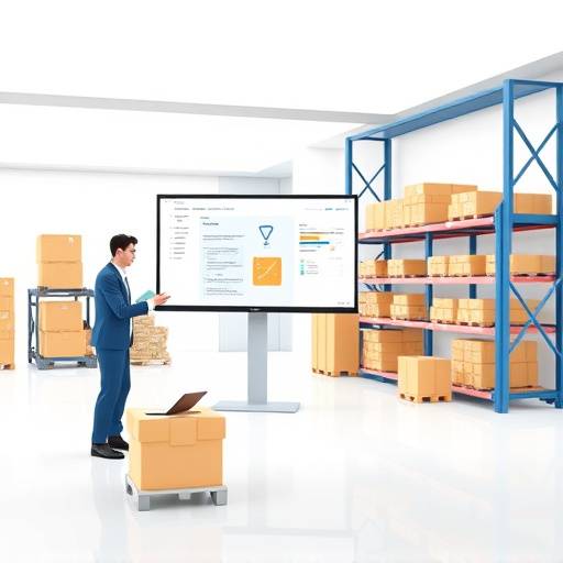 Animation 3D didactique expliquant le fonctionnement d'un nouveau logiciel de gestion logistique pour une entreprise spécialisée.
