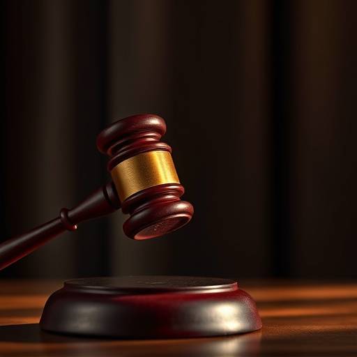 Un marteau de juge frappant, symbolisant la résiliation d'un accord ou d'un accès.